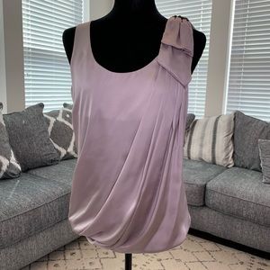 Grey Satin Draped Blouse